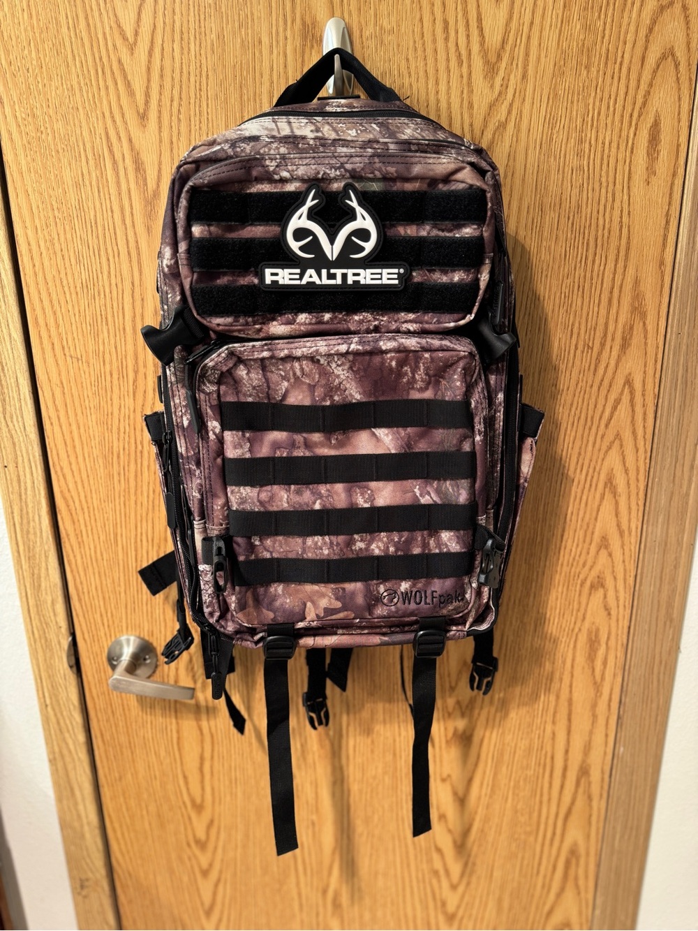 Realtree Brown Camo Tactical Backpack with Black Webbing